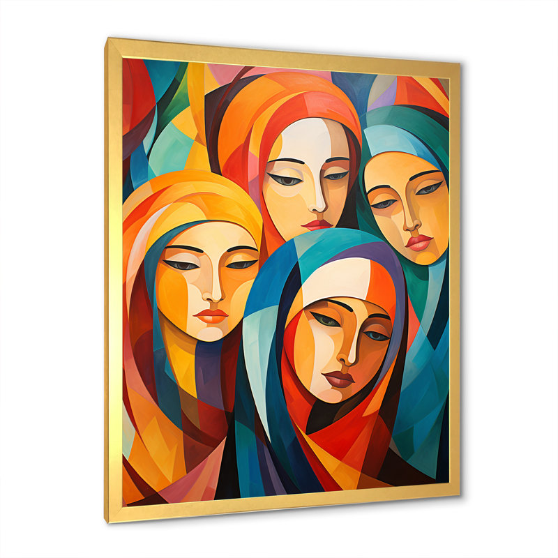 Jaune et orange, art de la prière de l'Islam 2, art mural, Cadre photo doré simple, H 44 po x l 34 po x P 1,5 po