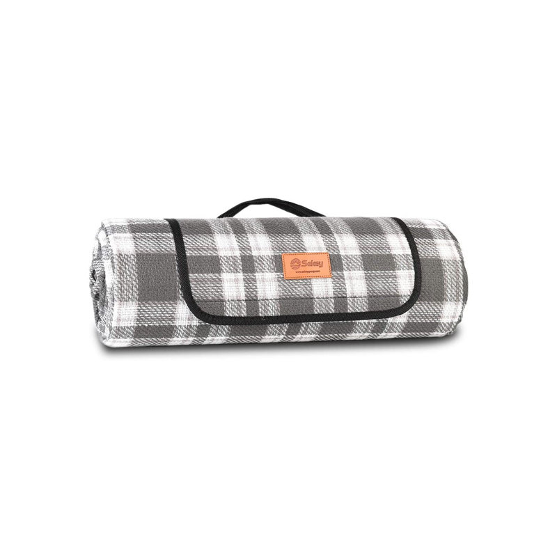 Picnic Blanket, Grey/White/Light Grey