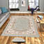 Tapis oriental beige en polyester tissé à plat Alston-1941141175