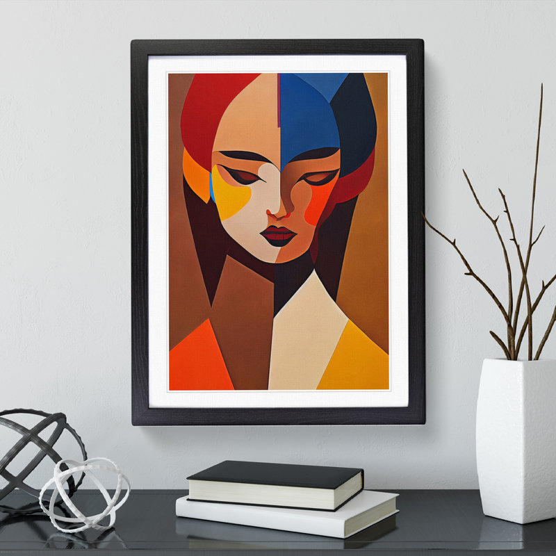 Portrait Of A Woman - Single Picture Frame Print, Black, 64cm H x 46cm W x 2cm D