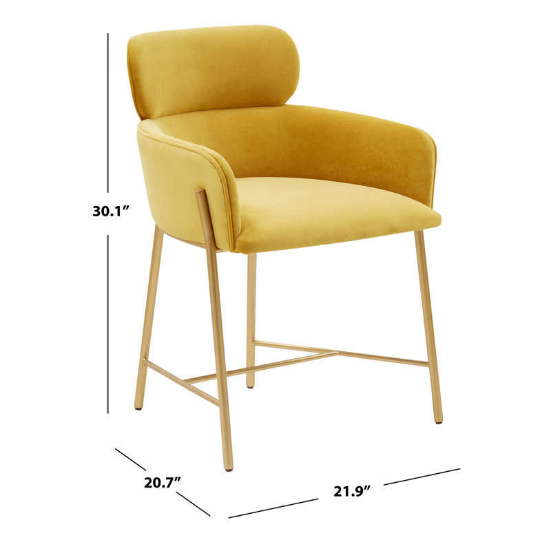 Tighe 19.3'' H Upholstered Armchair, Yellow, Gold