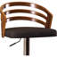 Tabouret de bar pivotant à dossier moderne en bois avec coussin-530725396