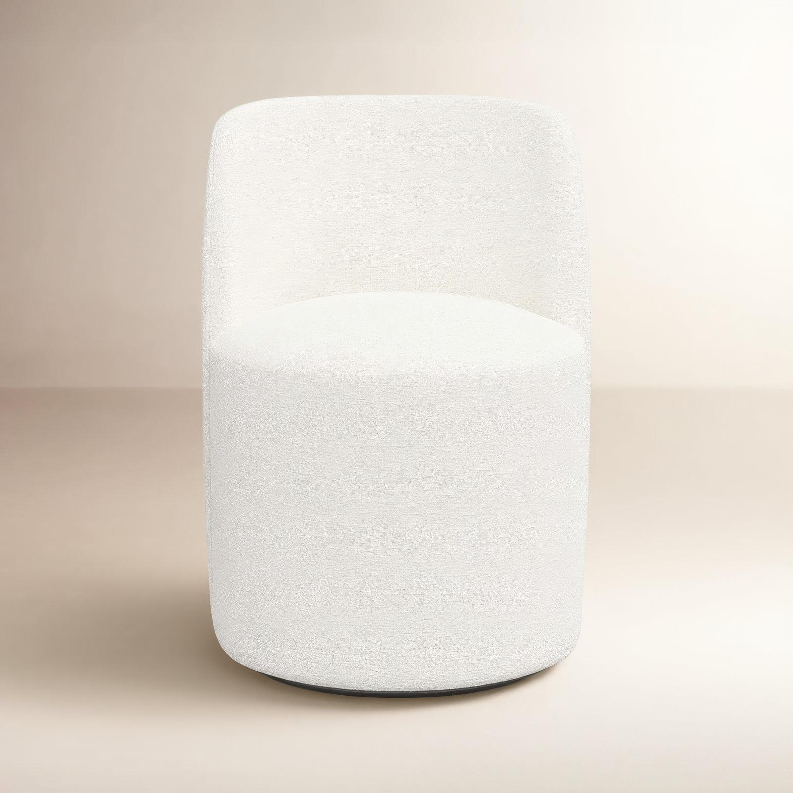 Begonia Swivel Dining Chair, Classic Snow Boucle