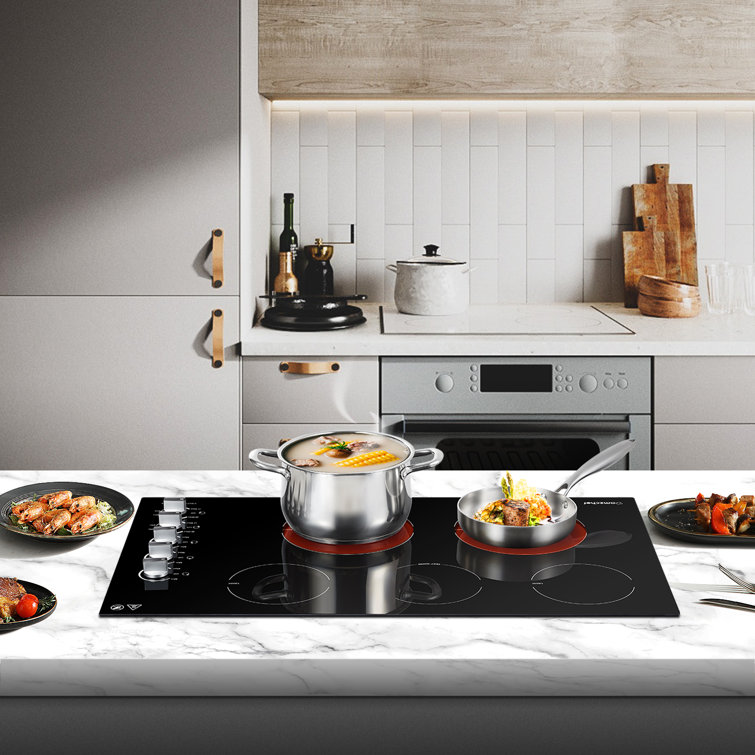 AMZCHEF Induction Range 30 inch Built-In Countertop with 4 Burners