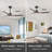 Modern Ceiling Fan, 52" Outdoor black Ceiling Fan Without Light with Remote Control ,3 ABS Blades Farmhouse Ceiling Fan 6-speed Reversible DC Motor-1985985594