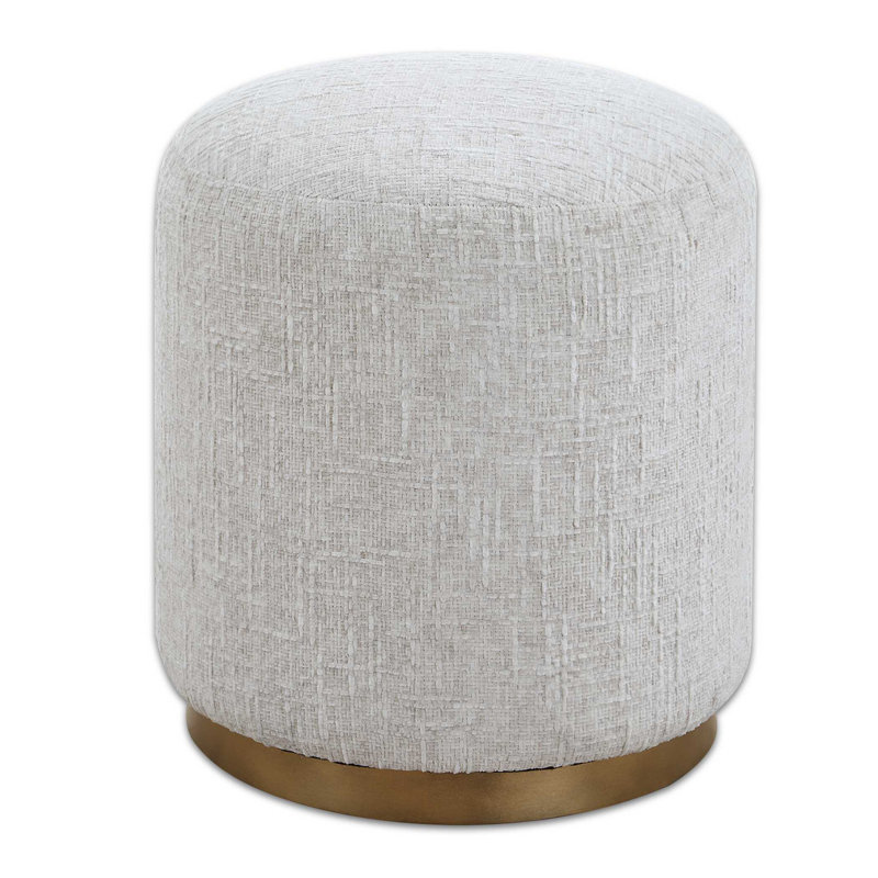 16.5'' Wide Round Ottoman, Off-White