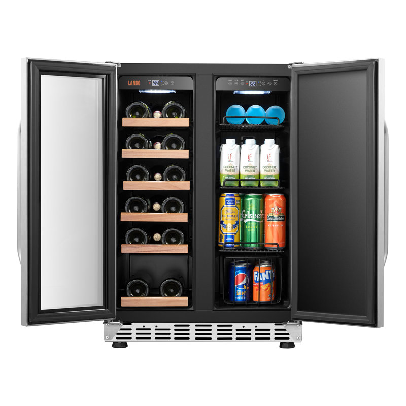 Lanbo 24" Stainless Steel Dual Zone Wine and Beverage Cooler