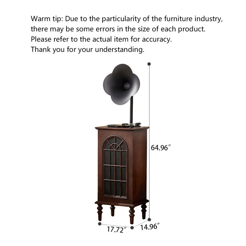 Luxe Retro Ash Wood Gramophone Turntable With Bluetooth