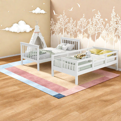 Solid Wood Twin Bunk Bed With Storage, Modern Style For Home