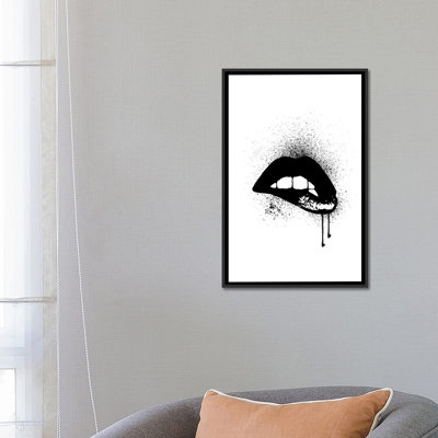 «Lips Drip Black», reproduction sur toile