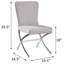 Chaises d'appoint beiges et chromées avec pieds en X en métal (ensemble de 2)