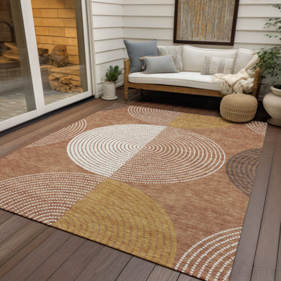 Machine Washable Indoor/Outdoor Hovey ACN2281 Geometric Rug