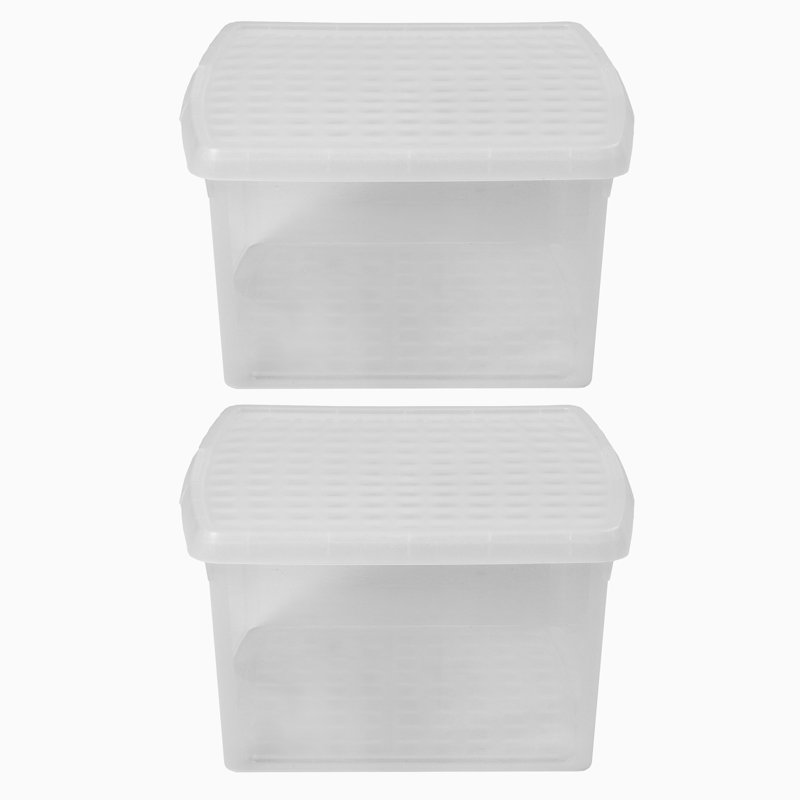 Wham Clip Square Plastic Storage Boxes with Secure Clip Lock Lids Clear/Clear/Clear