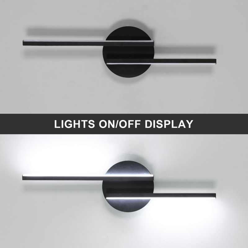 Azayleah Aluminium Indoor LED Wall Sconce, Black, 6500K