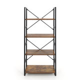 Caphaus 4 Tier Free Standing Shelf, 24 Inch Width Bookshelf, Bookcase Shelf Storage Organizer
