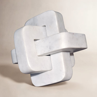 5" W Marble Interlocking Abstract Sculpture