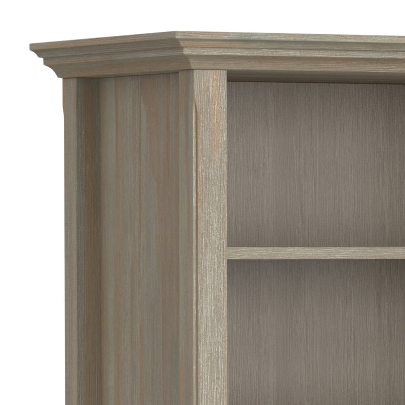 Amherst 44"H Solid Wood Transitional Multi-Cube Bookcase with Fixed Shelves and Tapered Legs, Distressed Grey