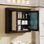 Armoire de rangement murale moderne avec 2 miroirs et tablettes réglables, parfaite pour les salles de bain organisées et élégantes.-133329185