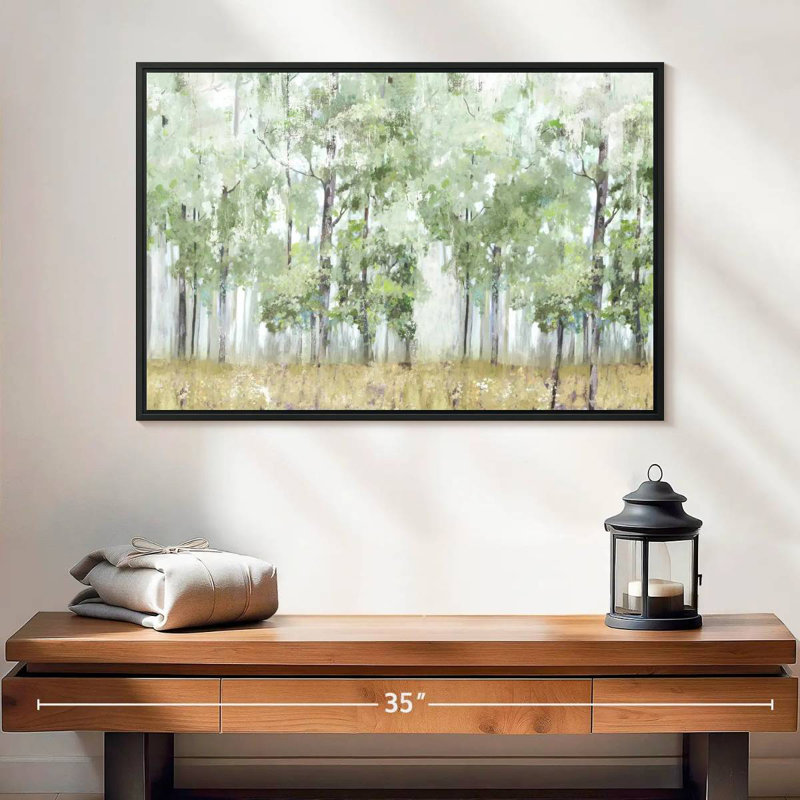Into The Forest Light, 25 po x 17 po, Cadre flottant noir