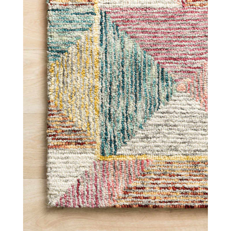 Tapis argenté en laine crocheté à la main Morecambe, Rectangle 7 pi 9 po x 9 pi 9 po