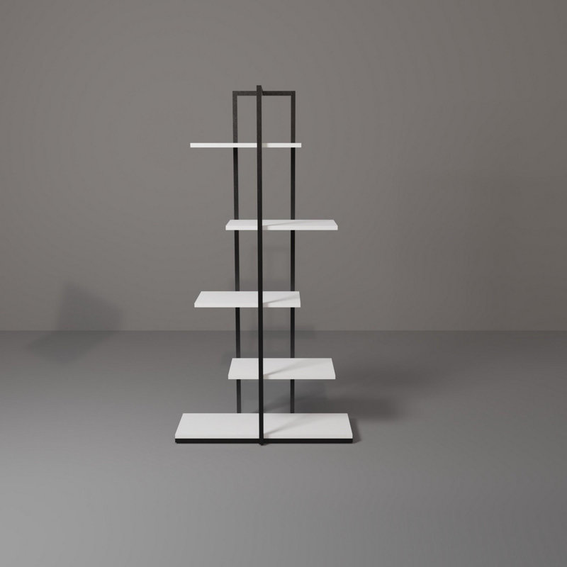 Aliona 80cm W Metal Shelving Unit, White/Black