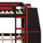 Gaming Bunk Bed With Desk, LED Lights & Trundle, Space Saving Wood Bunk Bed Frame With Storage Shelves