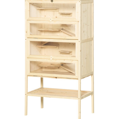 Wooden Hamster Cage With Air Circulation Mesh On Top 5 Playpen Shelf And Option