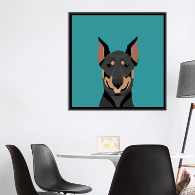 Doberman pinscher, impression sur toile tendue