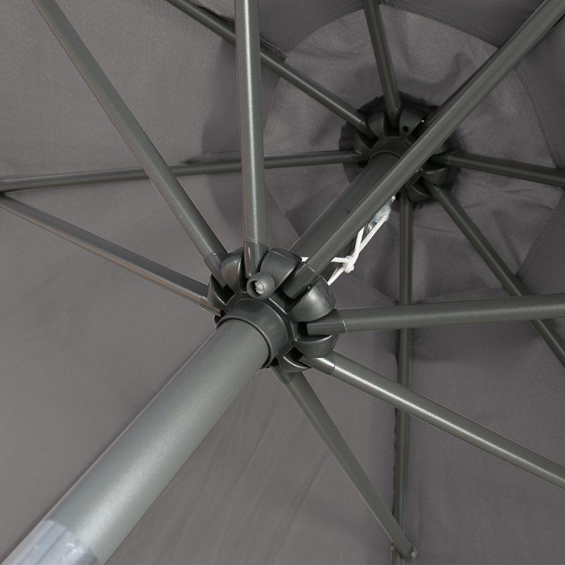 Prado Traditional Parasol, Grey, 235cm H x 270cm W x 270cm D
