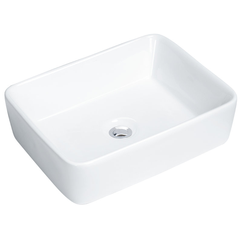 Valera 19" White Ceramic Rectangular Vessel Bathroom Sink