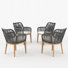 Ensemble de 4 chaises de salle à manger d'extérieur en osier tressé avec coussins (ensemble de 4)