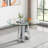 Round Dining Table Set, 47.24" Glass Dining Table with Velvet Dining Chairs, Clear Circle Kitchen Table Set, Dining Room Table and Chairs Set-1838136886-1838136883