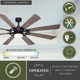 Rogers 68'' 8 Blade Ceiling Fan with LED Light Kit