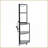 5 Tier Corner Bookshelf with LED Light, USB Plug &amp; Glass Holder | Metal + MDF | Black
