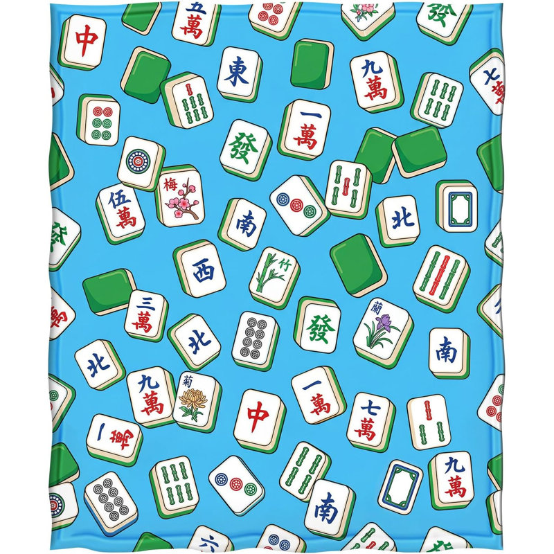 Couverture légère et confortable pour le jeu de Mahjong chinois, 101,6 x 127 cm (40 x 50 pouces), idéale comme cadeau.
