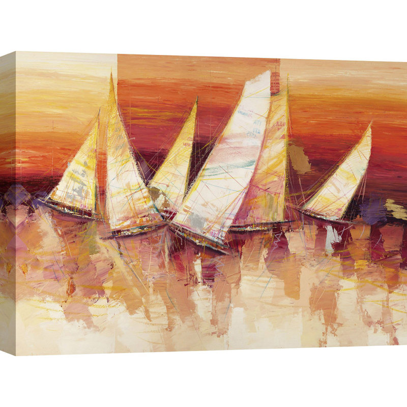 Sailing on the Sea 1 Piece Wrapped Canvas Painting, 50cm H x 70cm W x 4cm D