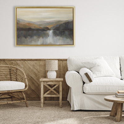 Autumn Glow Mountain Abstract Floating Frame, design by Silvia Vassileva