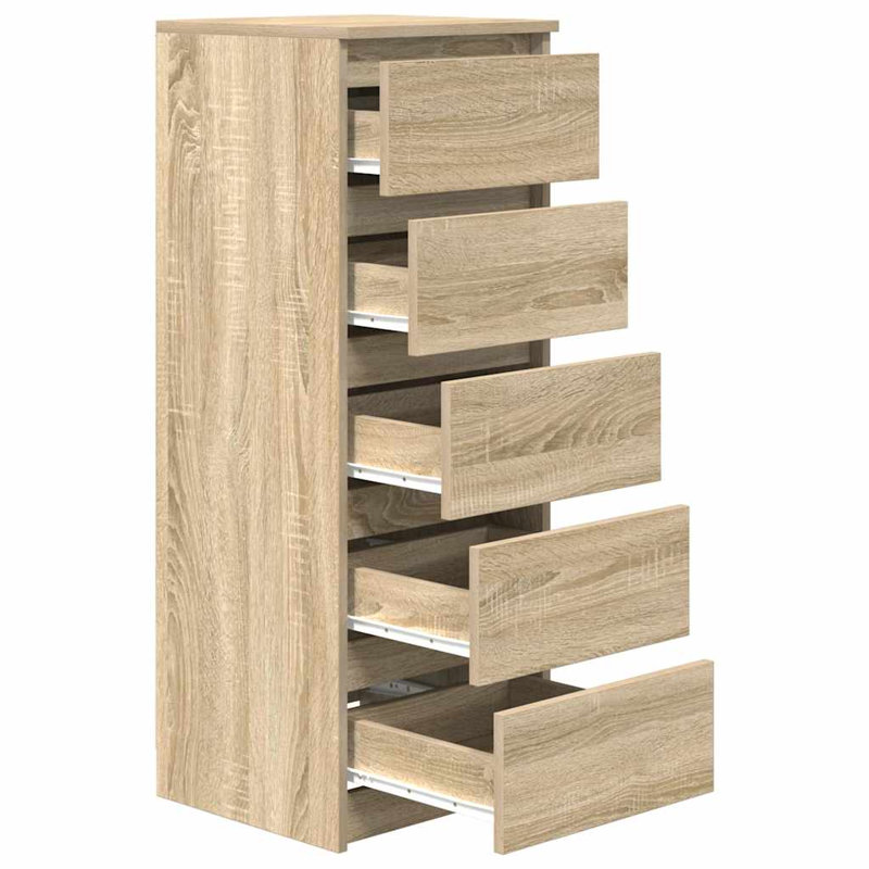Sideboard With Drawers 37.5X35x99 Cm Engineered Wood, Sonoma Oak