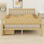 Lit plateforme contemporain en bois avec garde-corps et tiroirs-126553069