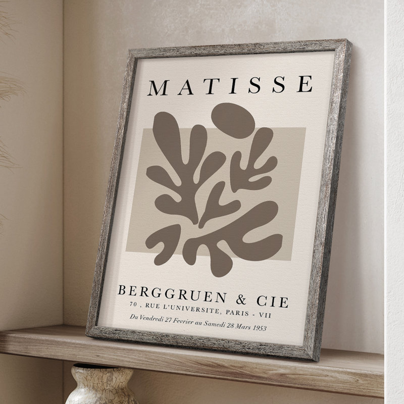 Matisse CC XXV III, reproduction encadrée - bois massif, H 30 po x l 24 po, Argent rétro