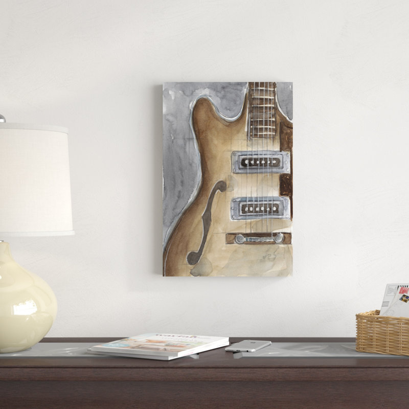Étude d'instruments d'aquarelle I, H 18 po x l 12 po x P 1,25 po