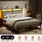 Antioch Metal Platform Bed with LED Light and Charging Station-109575520-87543191