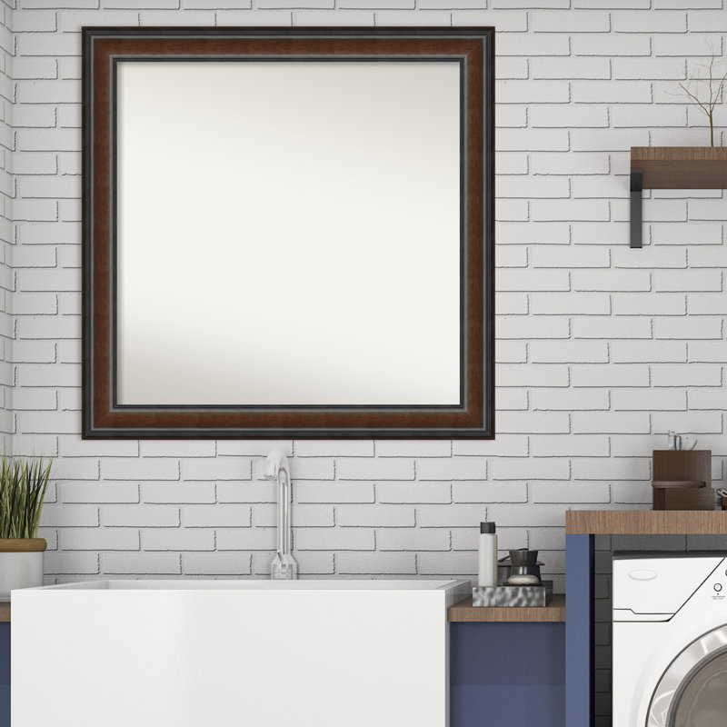 Halcott Solid Wood Rectangle Wall Mirror, 31" H x 31" W