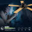 52" Ceiling Fan With Lights And Remote Control, 5 Reversible Wooden Blades, 3 Colour LED Light-311547720