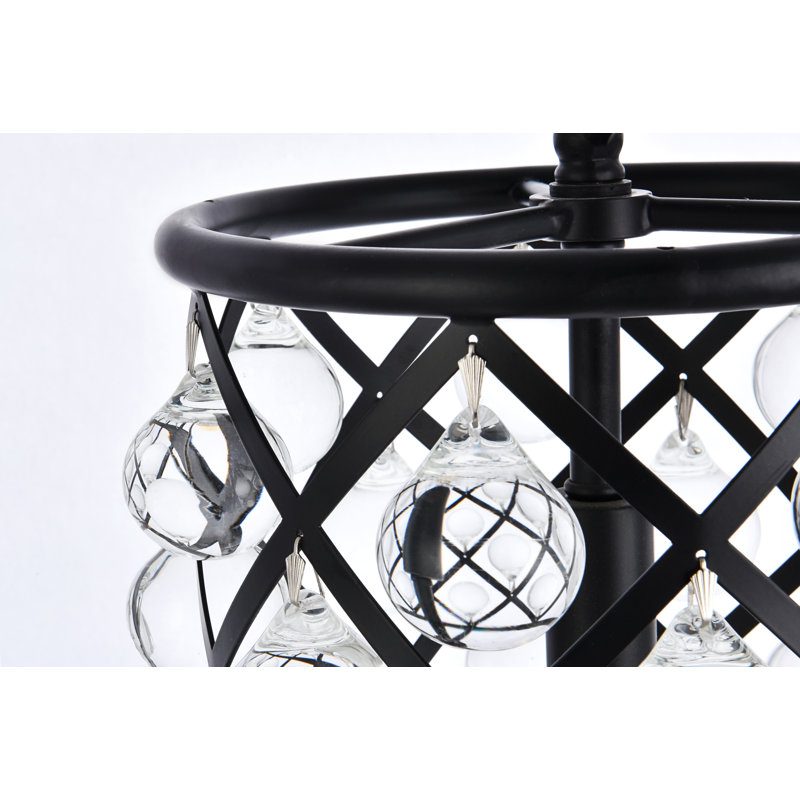 Luminaire suspendu cylindrique à 1 lumière Swinney, Noir mat