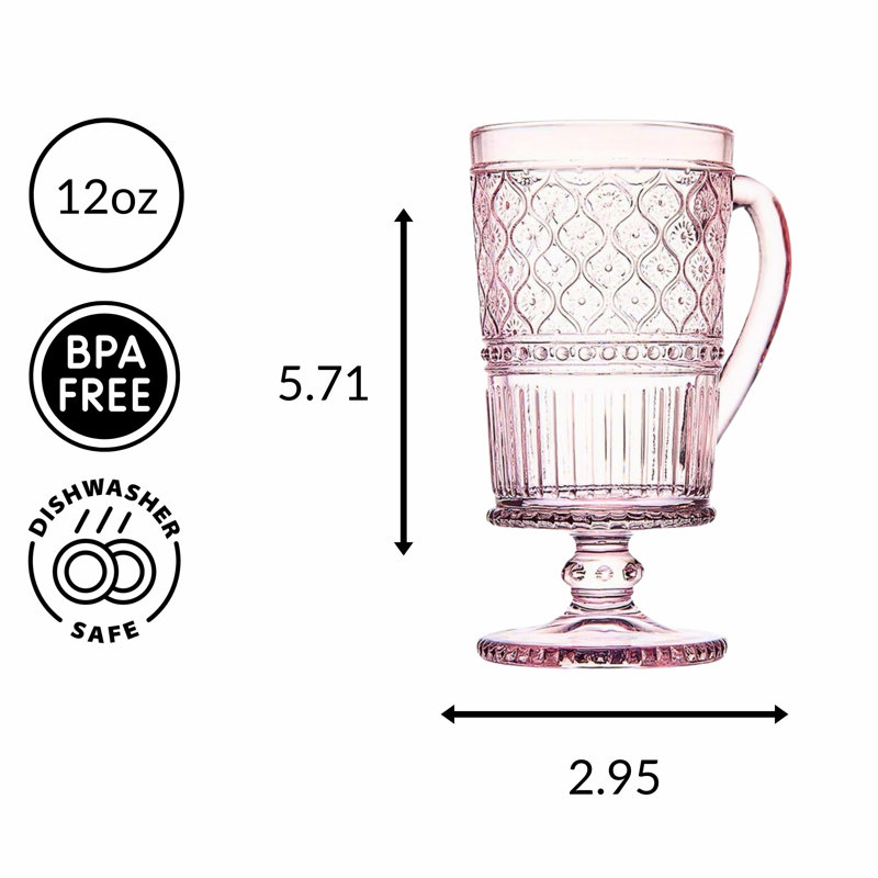 Claro Footed Coffee Mug 9 oz, Pink