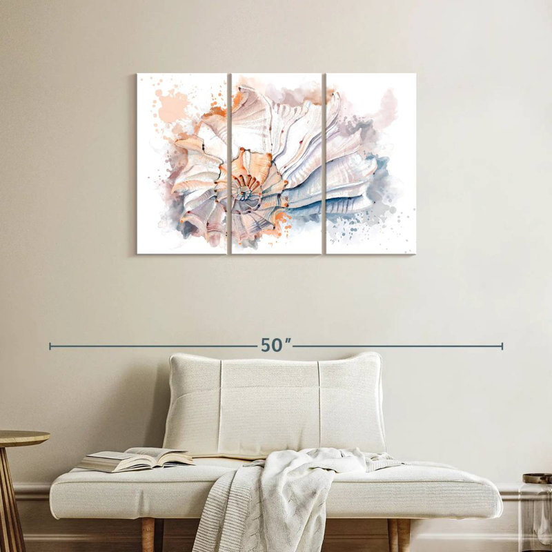 Aletra Nautilus Seashell Splash, 24" H x 38" W