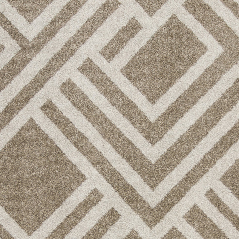 Tapis intérieur / extérieur en polypropylène géométrique tissé à la machine 7 pi 7 po x 10 pi 10 po