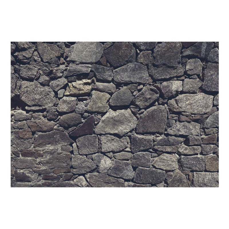 Danyu Dark Old Stacked Stone Wall Wall Mural, 41" L x 59" W
