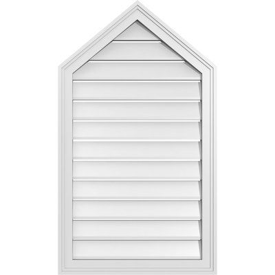 Peaked Surface Mount Signature Urethane Functional Gable Vent, Primed Tan
